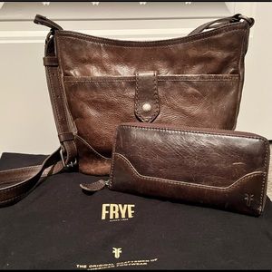 Frye crossbody and wallet